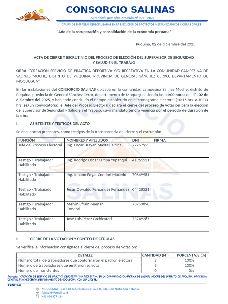 CS-HF07 Acta de Conclusión Del Proceso 01.25 | PDF | Corrupción ...