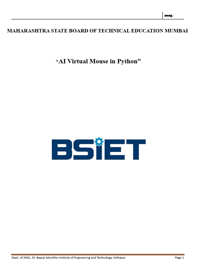AI Virtual Mouse Project in Python | PDF | Agile Software Development ...
