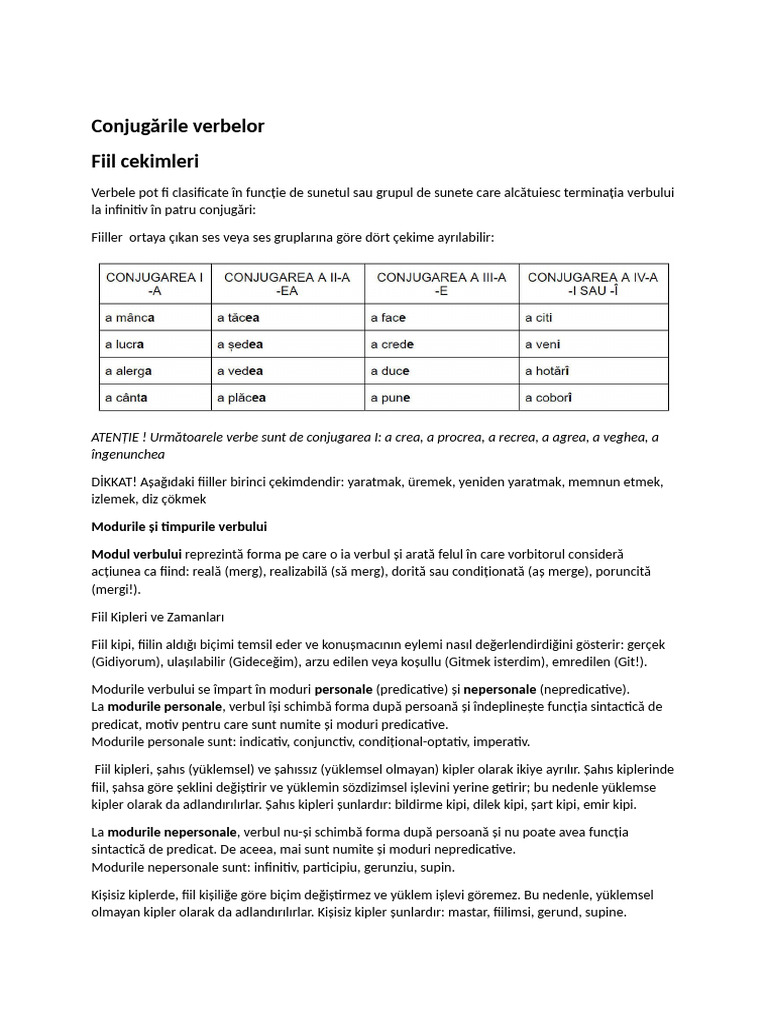 Verbele Conjugare Trecut Si Viitor | PDF