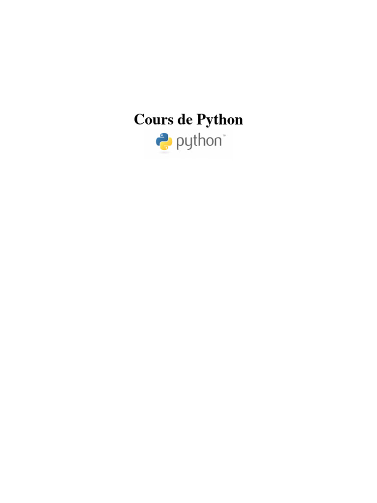 Introduction au langage Python | PDF | Variable (informatique) | Python ...