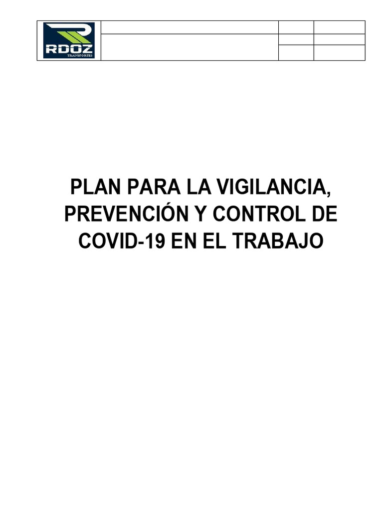 D.38 Plan para La Vigilancia Prevención y Control de Covid en El ...