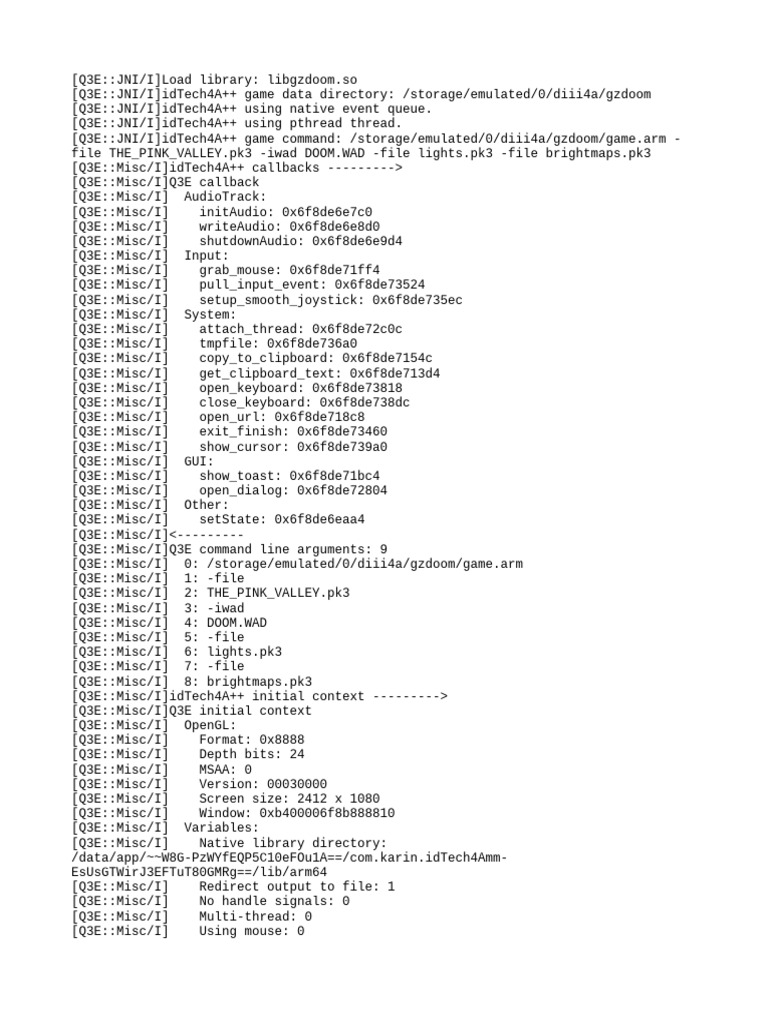 GZDoom Game Initialization Log | PDF | System Software | Software