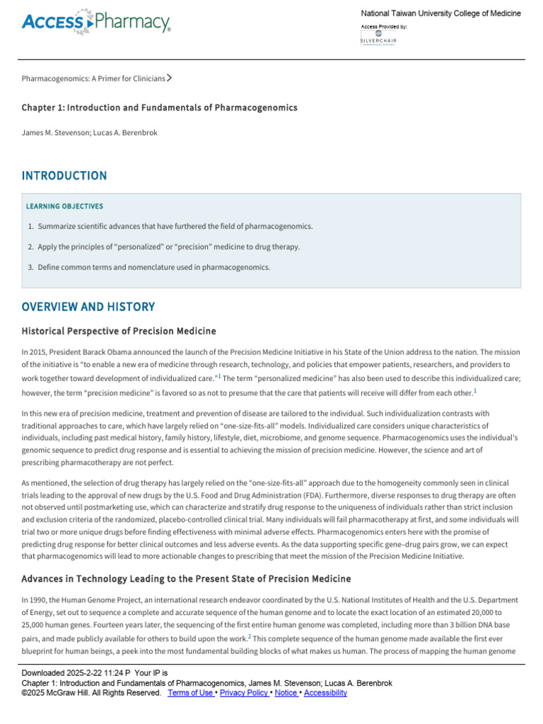 Pharmacogenomics for Precision Medicine | PDF | Translation (Biology ...
