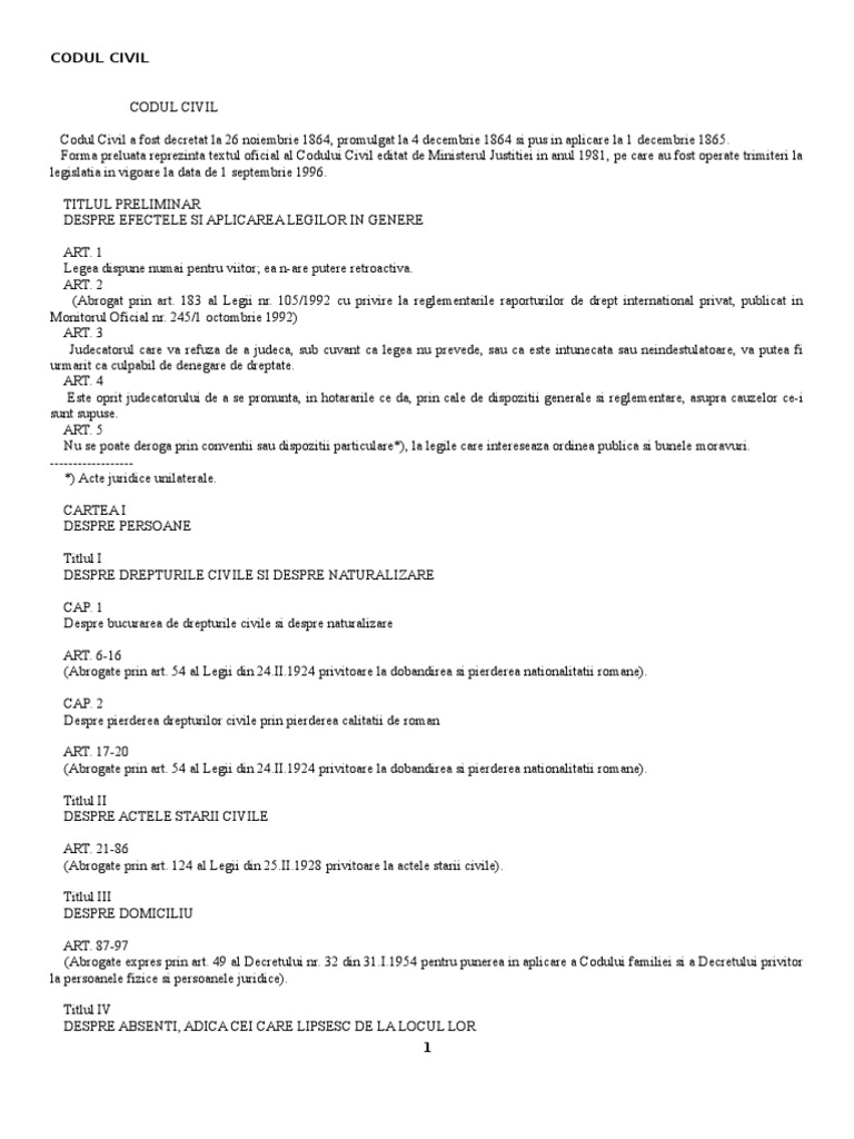 Codul Civil PDF