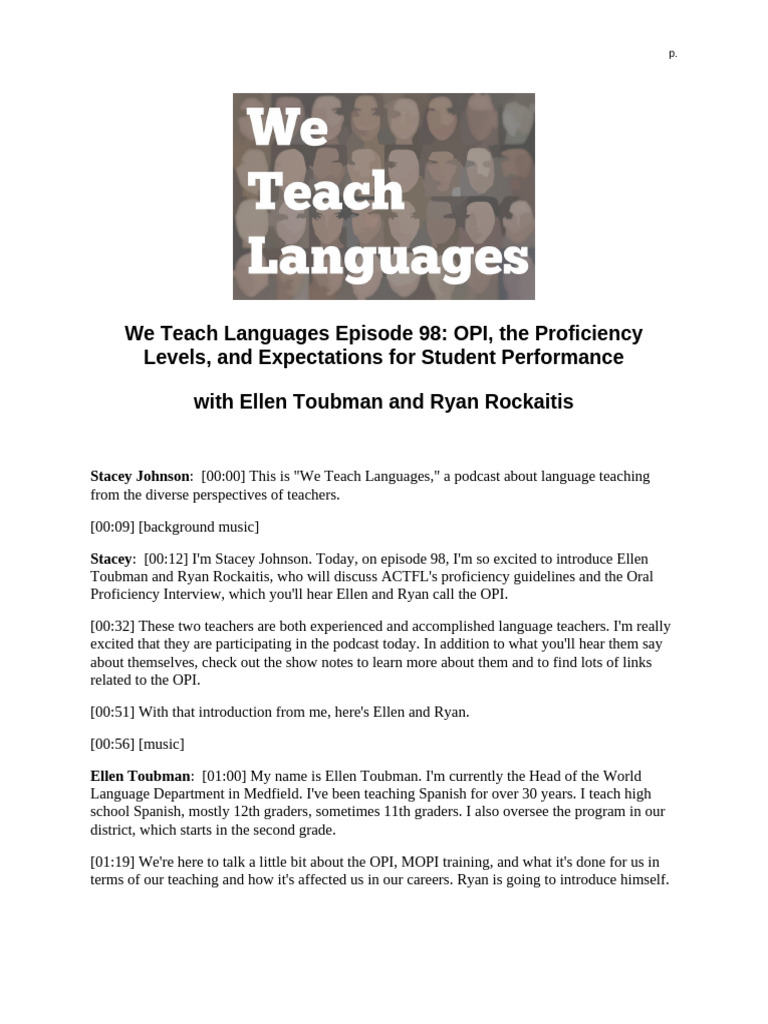98_WTL-Transcript(1) | PDF | Human Communication