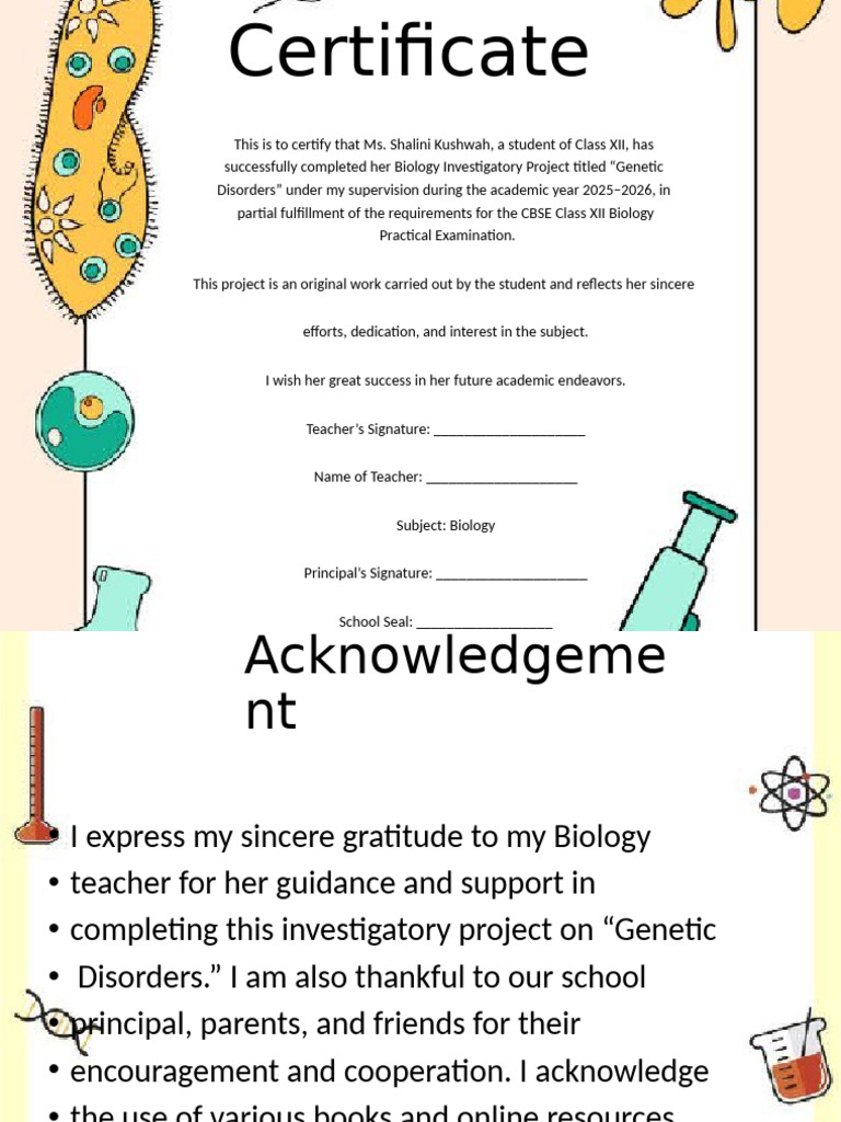 Genetic Disorders Investigatory Project | PDF | Genetic Disorder ...