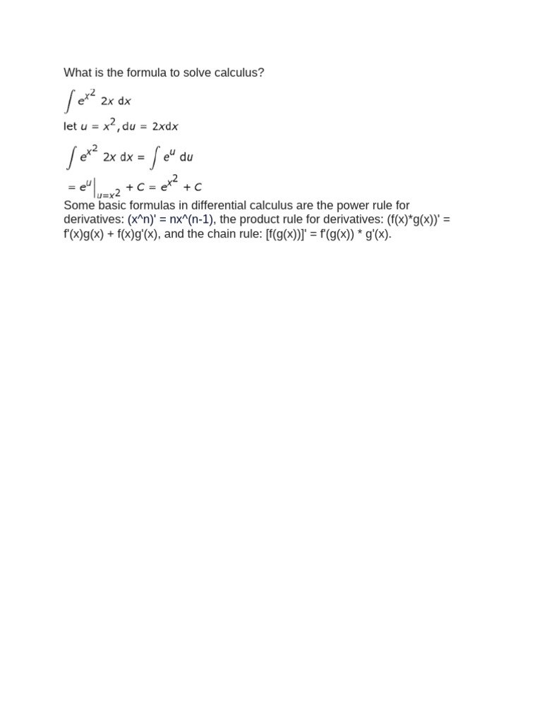 Essential Calculus Derivative Formulas | PDF