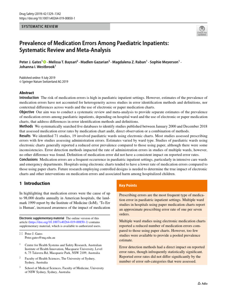 Medication Errors in Pediatric Inpatients | PDF | Medical Error | Hospital