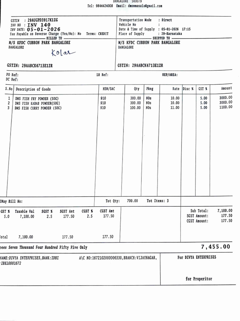Invoice for DMS Fish Products Sale | PDF | Public Administration ...