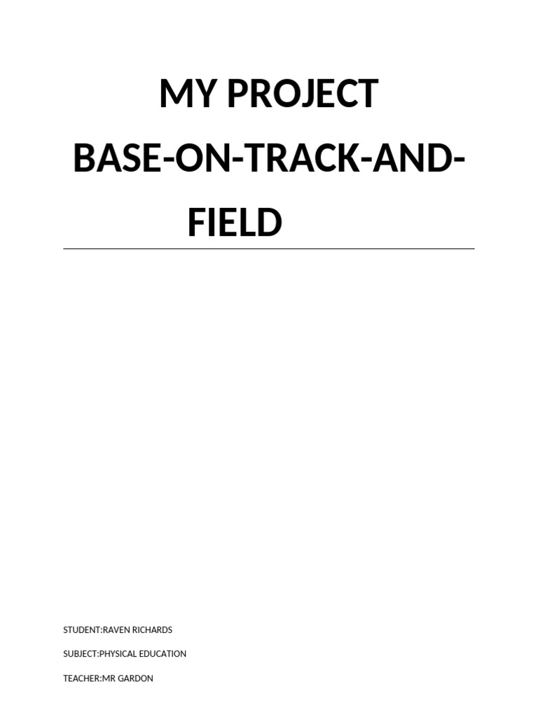 My Project | PDF | Track And Field | Competition Law