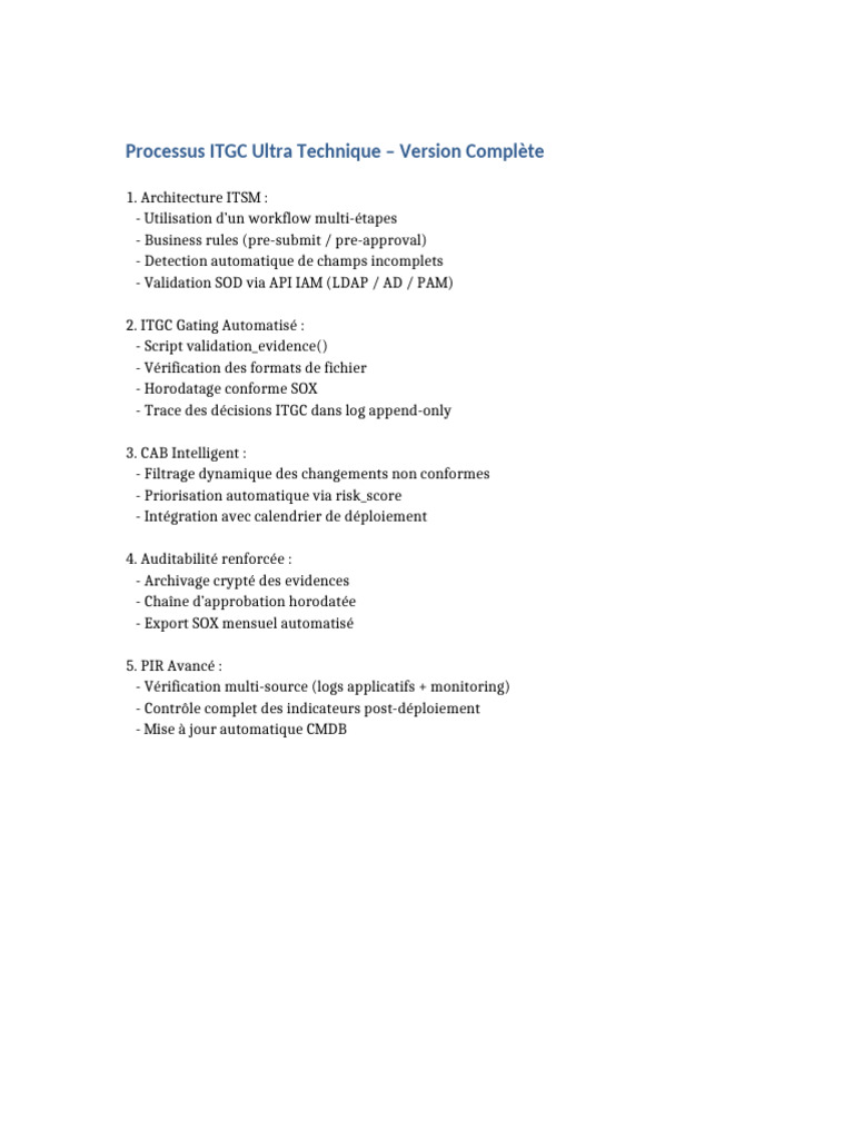 Processus ITGC Ultra Technique Optimisé | PDF