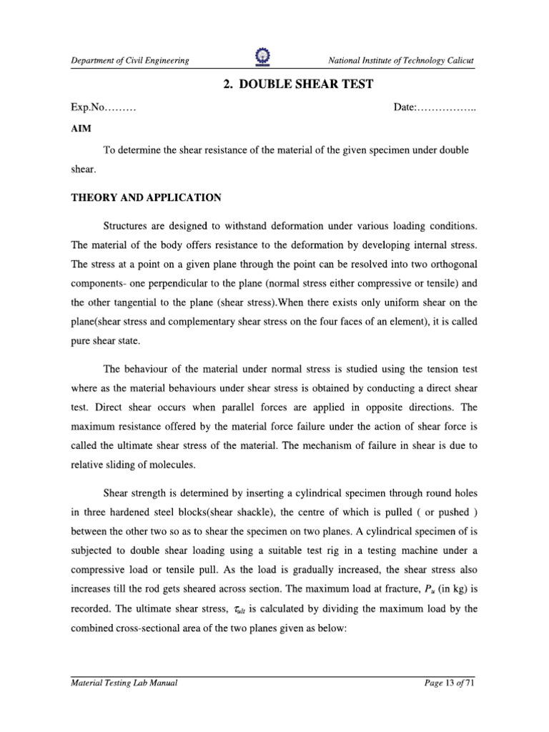 3b-Double Shear Test | PDF