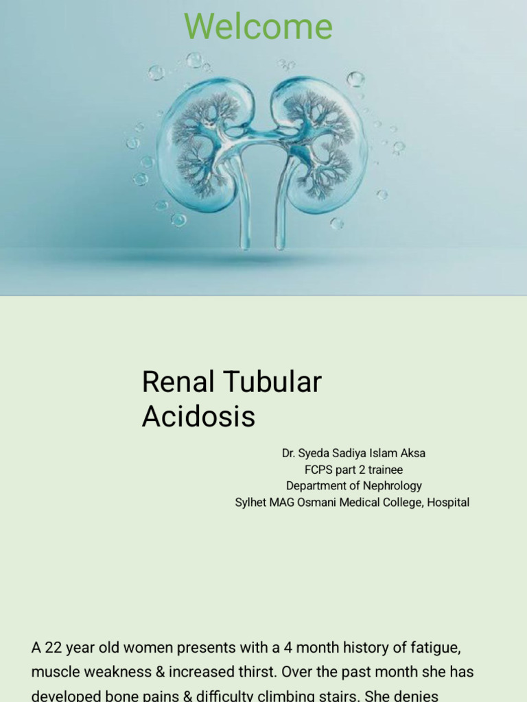 RTA ( Renal Tubular Acidosis ) | PDF | Medical Specialties | Kidney