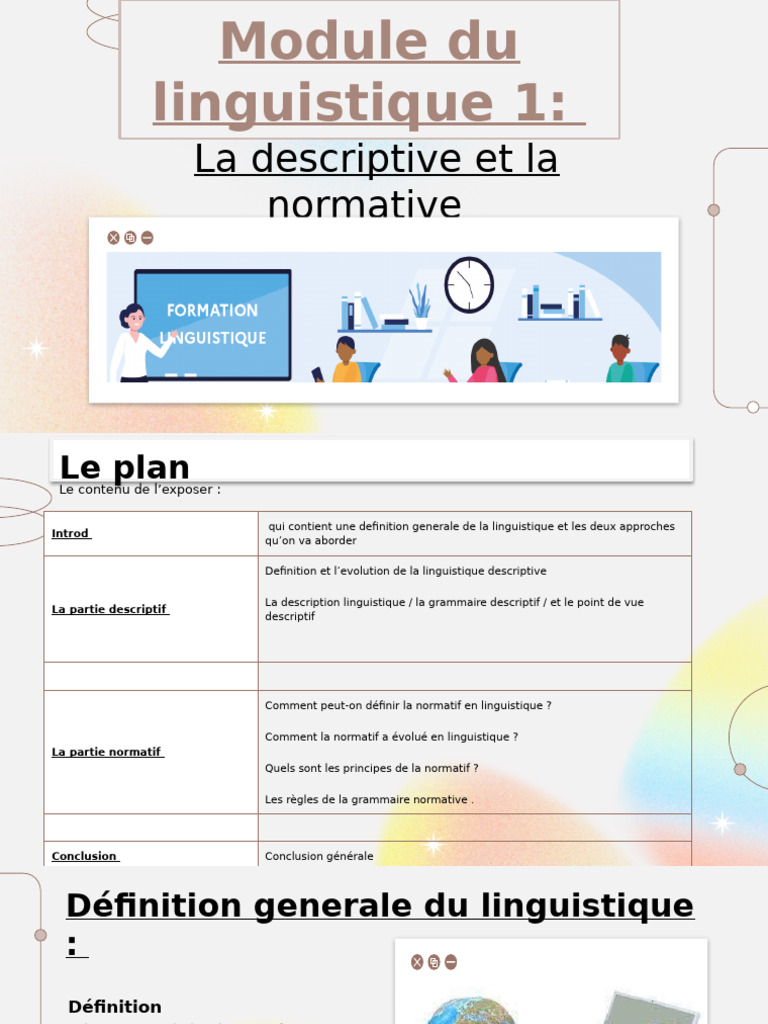 Approches descriptives et normatives en linguistique | PDF ...