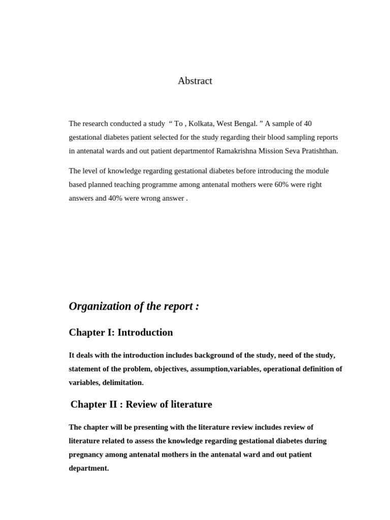 Knowledge Assessment of Gestational Diabetes | PDF | Gestational ...
