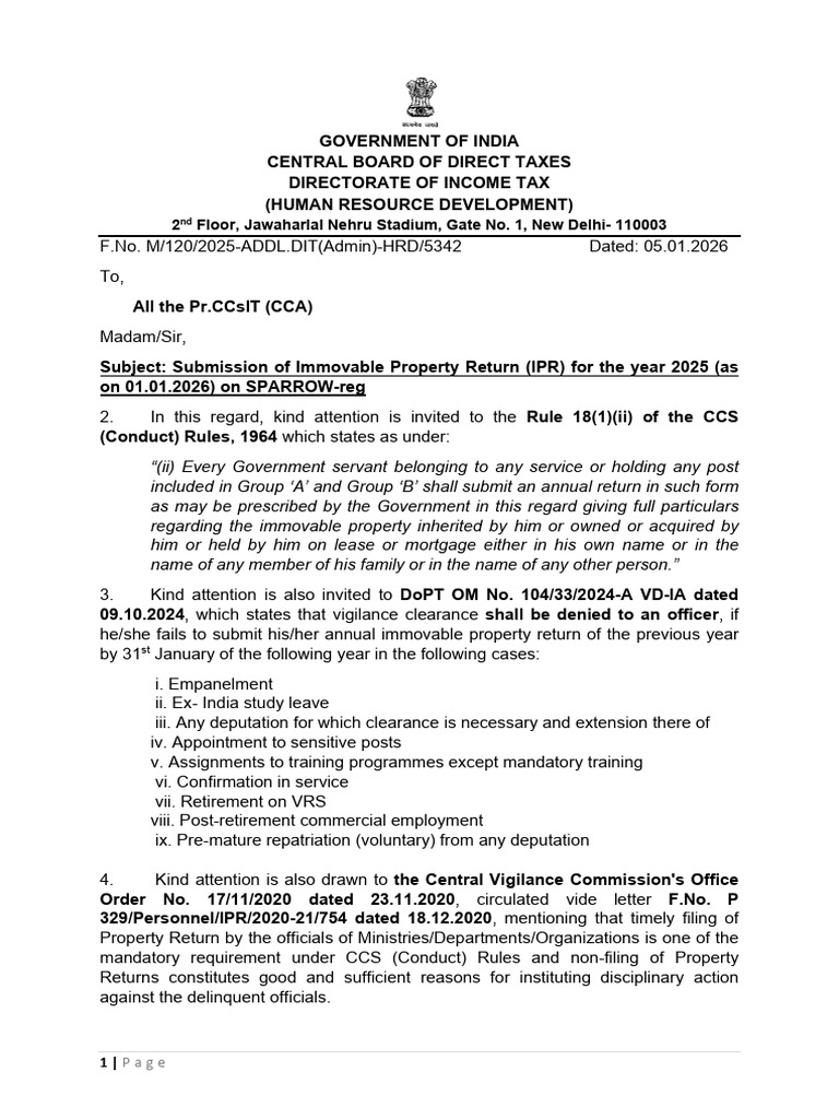 2025 Immovable Property Return Guidelines | PDF | Justice | Crime ...
