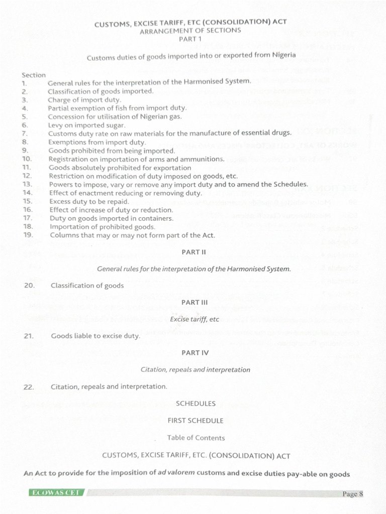 Cet Schedules 1 | PDF