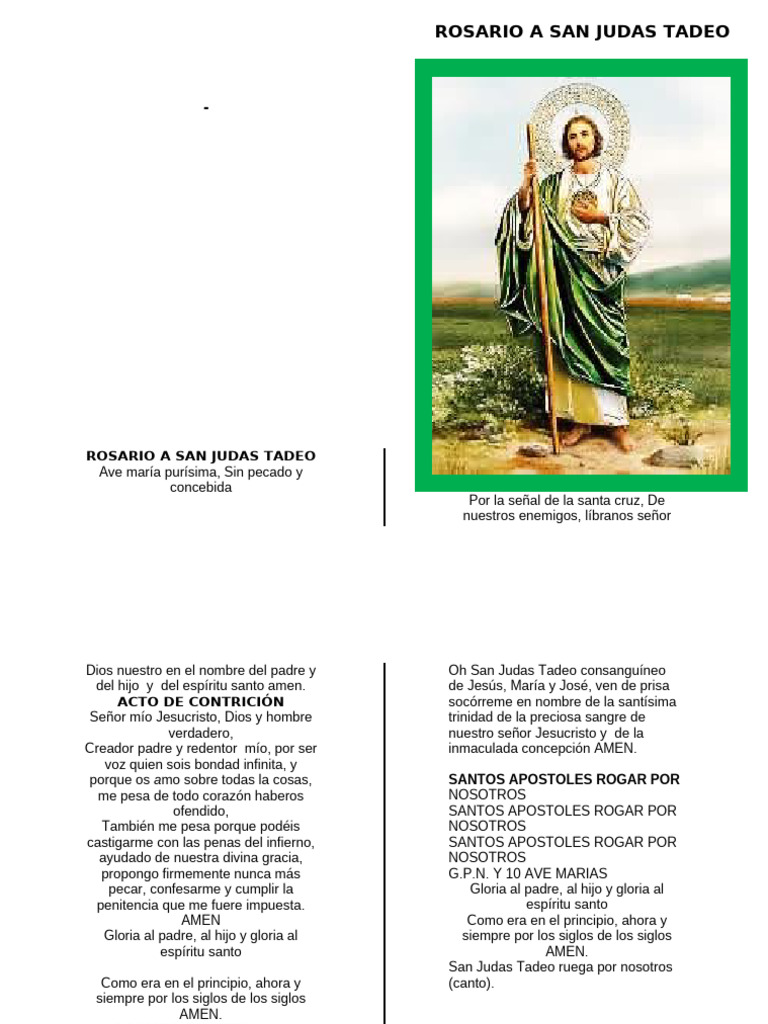 Rosario a San Judas Tadeo: Oraciones y Misterios | PDF | María, madre ...