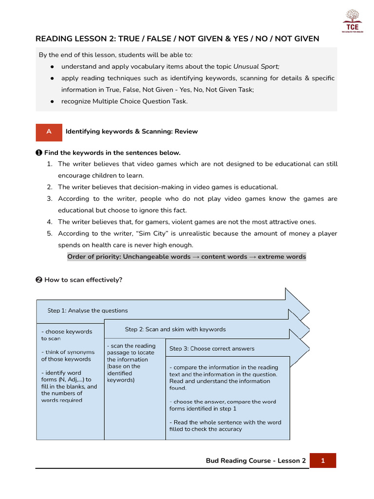 True/False Reading Strategies for Sports | PDF | Climate Change ...