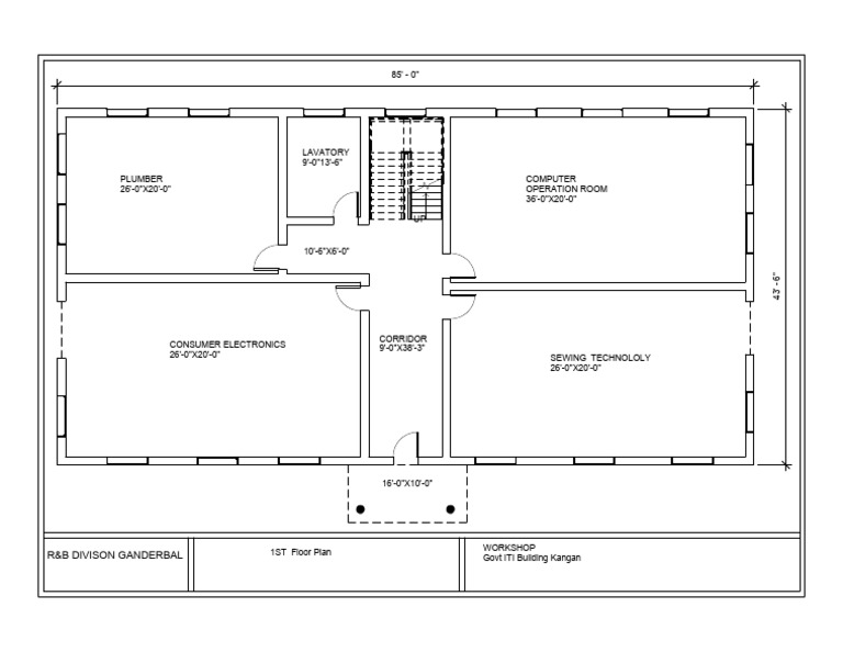 1st Floor Plan for Govt ITI Building | PDF