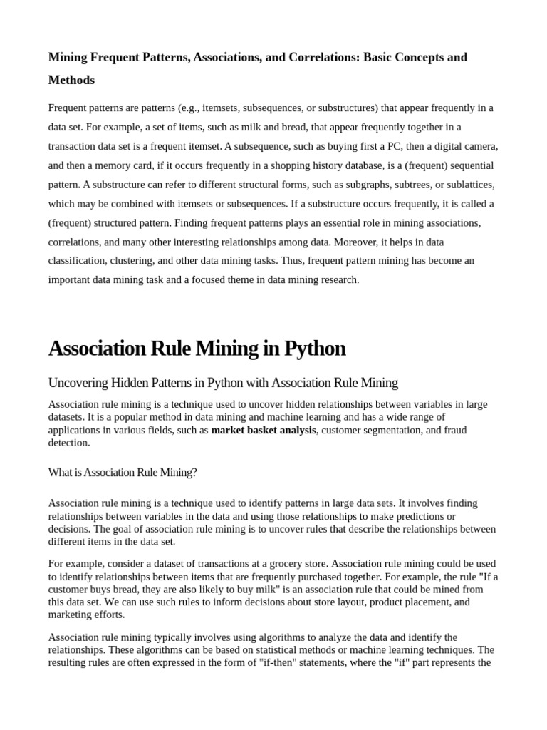 Frequent Pattern Mining | PDF | Data Management | Algorithms