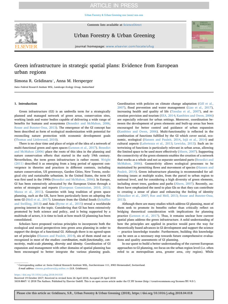 Green Infrastructure in European Cities | PDF | Climate Change ...