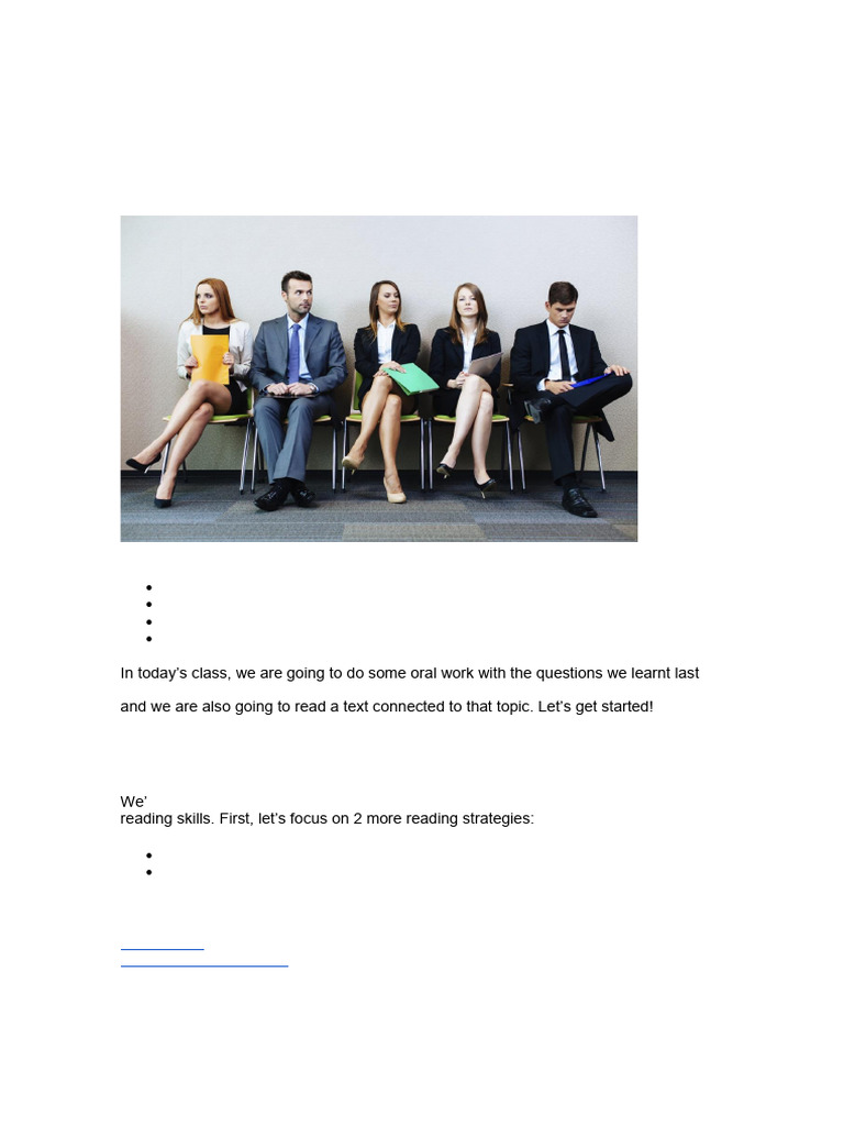 LESSON 3 | PDF | Job Interview | Speed Reading