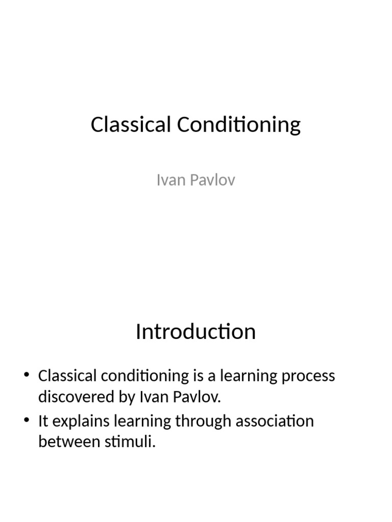 Understanding Classical Conditioning | PDF