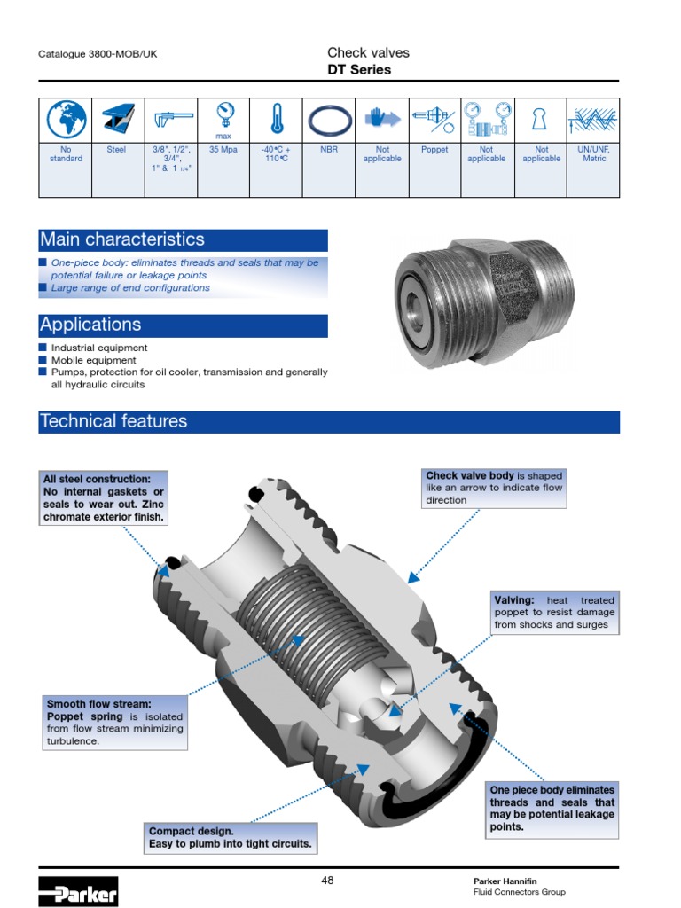 DT 370 MFMF 5 Parker Check Valve PDF