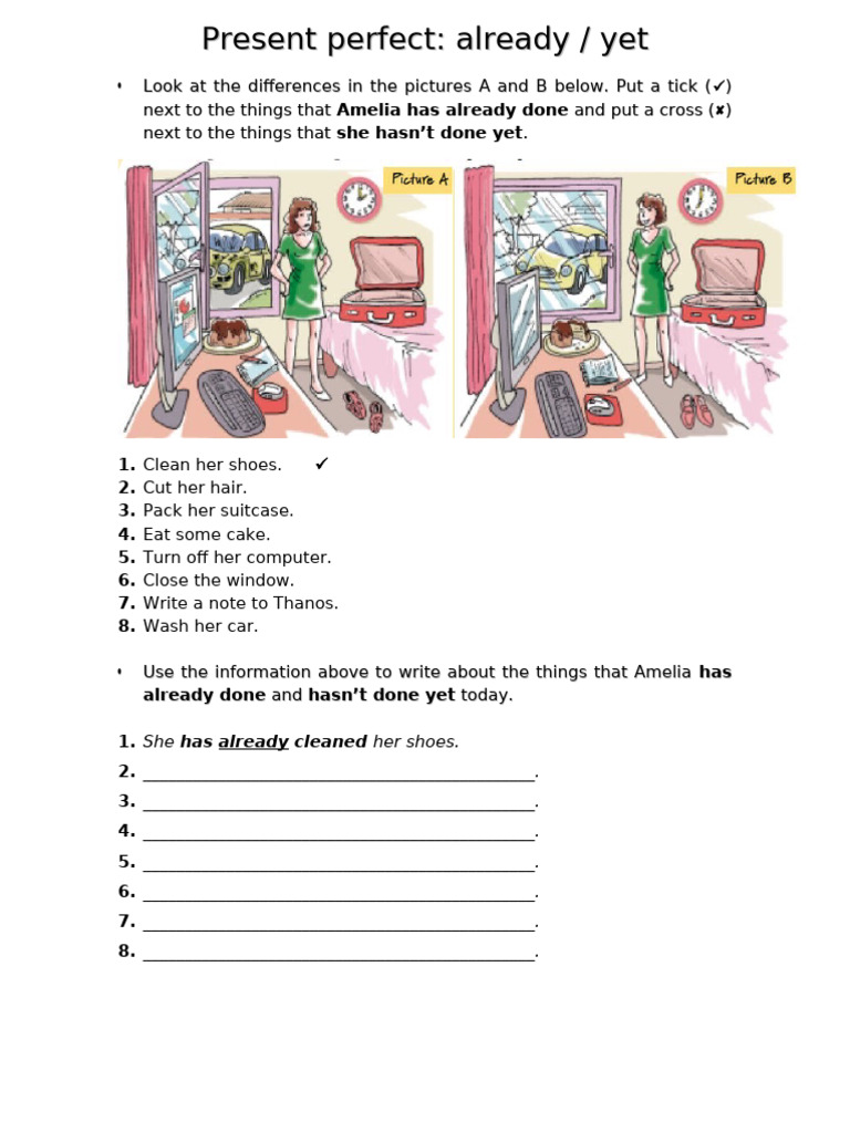 Present Perfect: Already vs. Yet | PDF