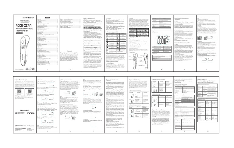 Accu Scan Thermometer Manual 1 | PDF | Thermometer | Temperature