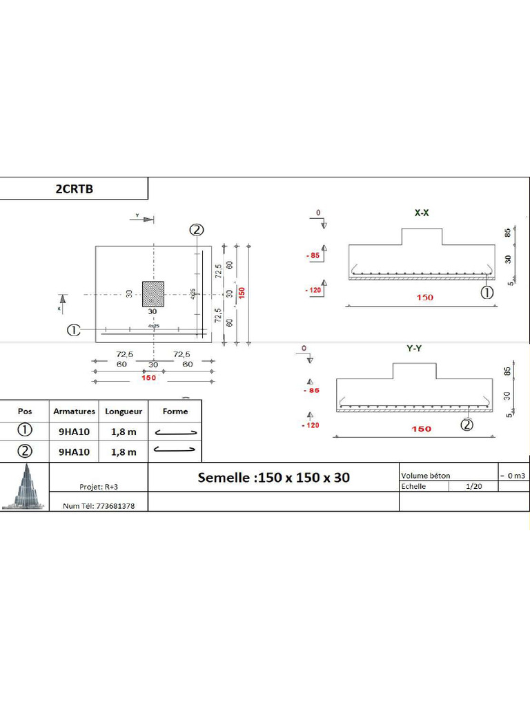 Ferraillage Des Semelles Les Plus Chargées Pdf