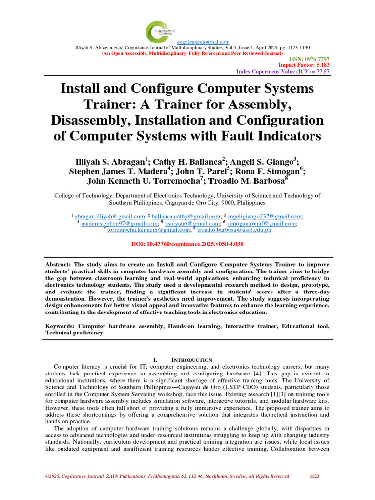 Computer Systems Trainer Development | PDF | Usability | Science ...
