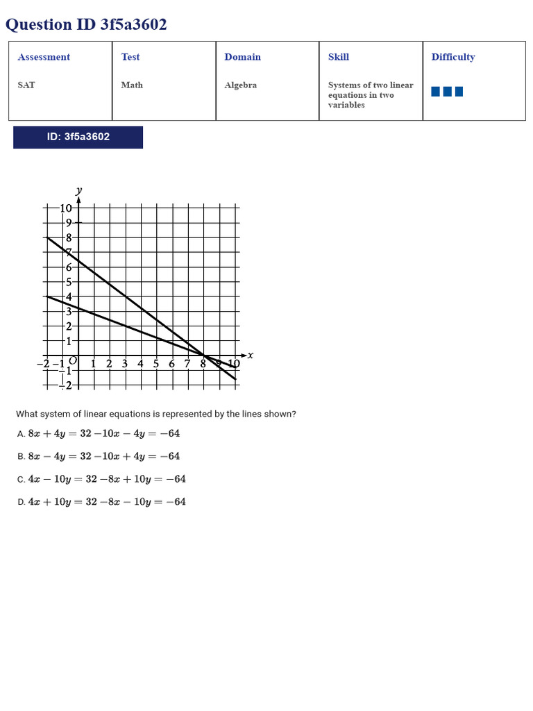 SAT Math: Systems of Linear Equations | PDF | Equations | Algebra