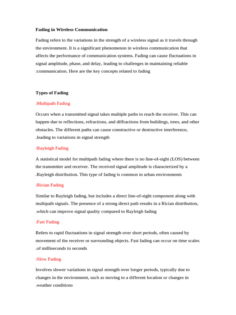 Understanding Wireless Signal Fading | PDF | Mimo | Orthogonal ...