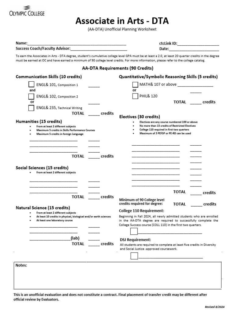 AA-DTA Worksheet 24-25 | PDF | Science