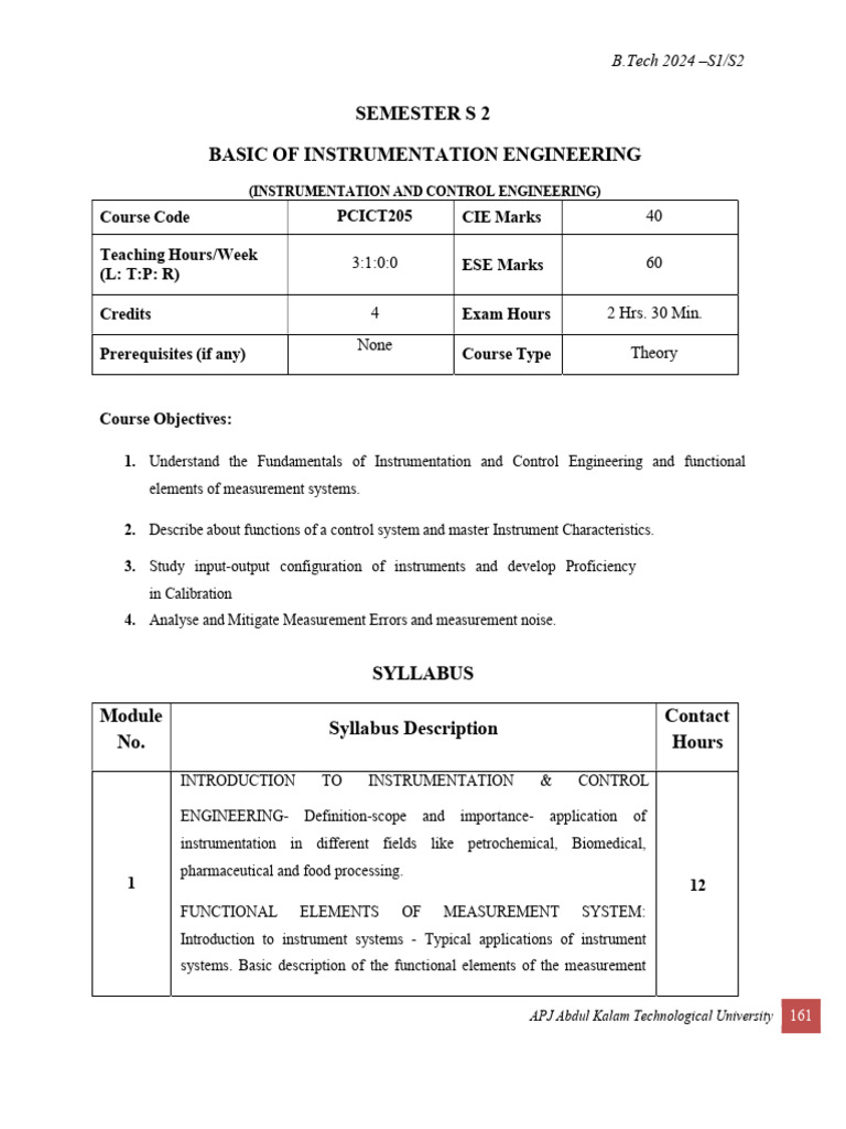 Instrumentation Engineering Basics 2024 | PDF | Observational Error ...