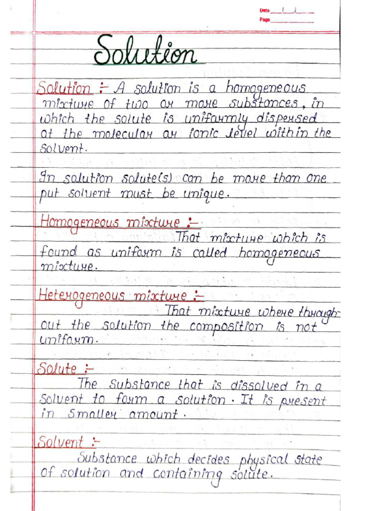 Solutions Notes | PDF
