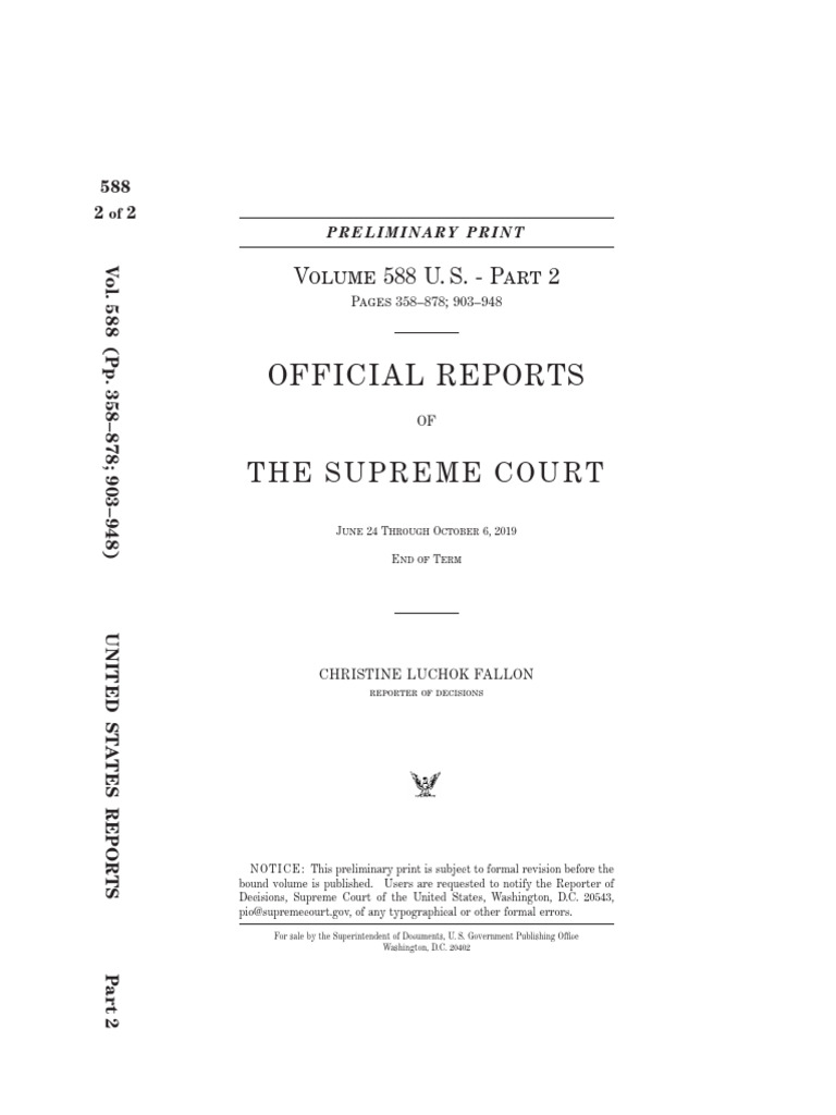 Supreme Court Reports Volume 588 Part 2 | PDF | Supreme Court Of The ...