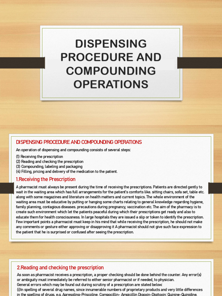 Pharmacy Dispensing and Compounding Guide | PDF | Medical Prescription ...