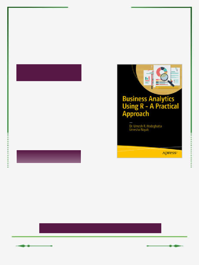 Business Analytics Using R - A Practical Approach 1st Edition Umesh R ...