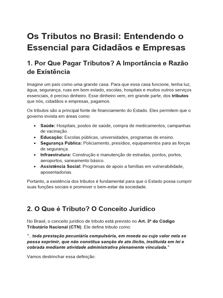 Tributos no Brasil: Guia Completo e Essencial | PDF | Impostos ...