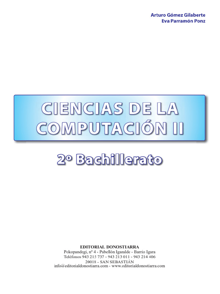 Ciencias de La Computacion 2ºBACHILLERATO | PDF