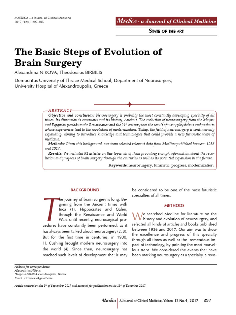 Evolution of Brain Surgery History | PDF | Neurosurgery | Medicine