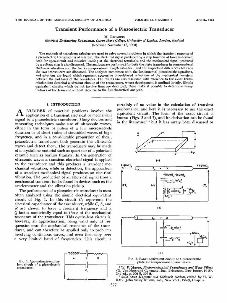 Transient Analysis of Piezoelectric Transducers | PDF ...
