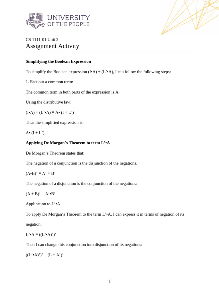 Simplifying Boolean Expressions Guide | PDF | Boolean Algebra ...
