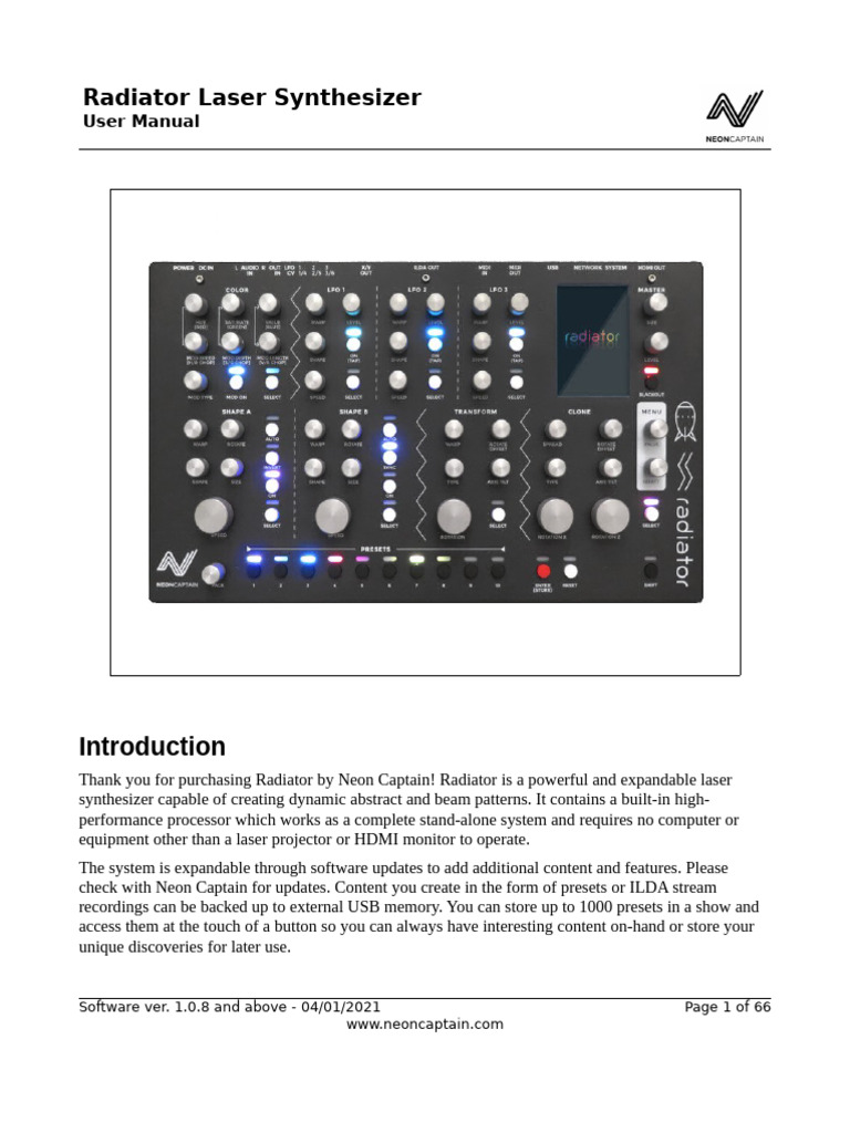 Radiator User Manual 1.0.8 | PDF | Hue | Information And Communications ...