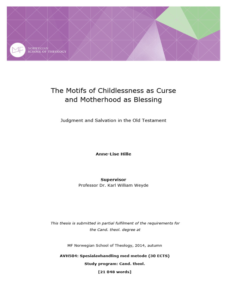 The Motifs of Childlessness As Curse and Motherhood As Blessing | PDF ...
