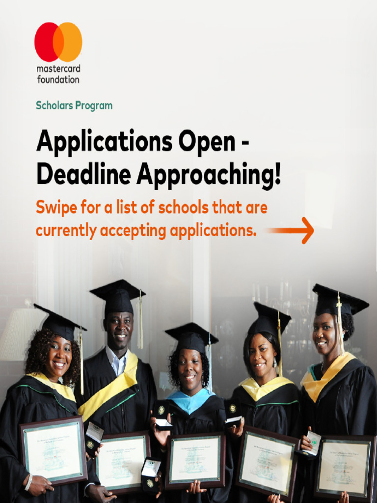 Mastercard Foundation Scholarship Application Deadlines - Winter 2025 ...