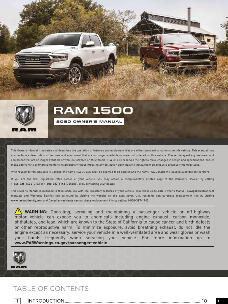 2020 RAM 1500 Owner's Manual Guide | PDF | Land Vehicles | Vehicles